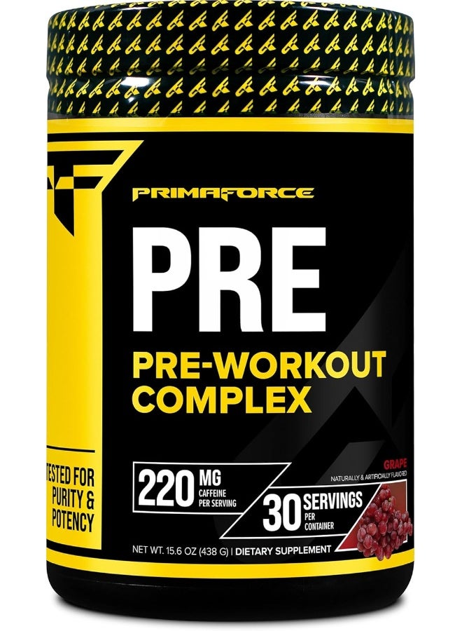 Primaforce Pre-Workout Complex Powder (Grape, 30 Servings) - Fitness Supplement for Workout Routine Enhancement, 438g - Image 1
