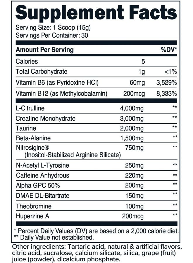 Primaforce Pre-Workout Complex Powder (Grape, 30 Servings) - Fitness Supplement for Workout Routine Enhancement, 438g - Image 2