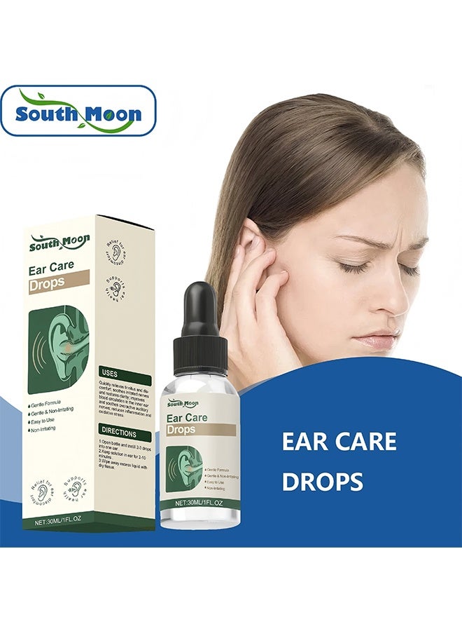 ساوث مون قطرات العناية بالأذن الصيغة اللطيفة 30 مل ، المكونات الطبيعية ، تخفيف صدر الأذن عن طريق فتح إفرازات نظافة الأذن اليومية ، سهلة الاستخدام والمحمولة للرجال والنساء - Image 1