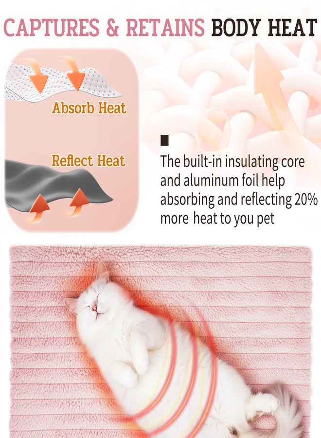 إن دابليو كيه مجموعة NWK من 4 قطع من سجادات القطط الناعمة ذاتية التدفئة، بطانية للقطط، سجادة حرارية للكلاب، قابلة للغسل، قاعدة مانعة للانزلاق للأريكة والقفص وبيت الكلب ومقعد السيارة (وردي فاتح، صغير (19 بوصة × 15 بوصة × 0.7 بوصة)) - Image 4