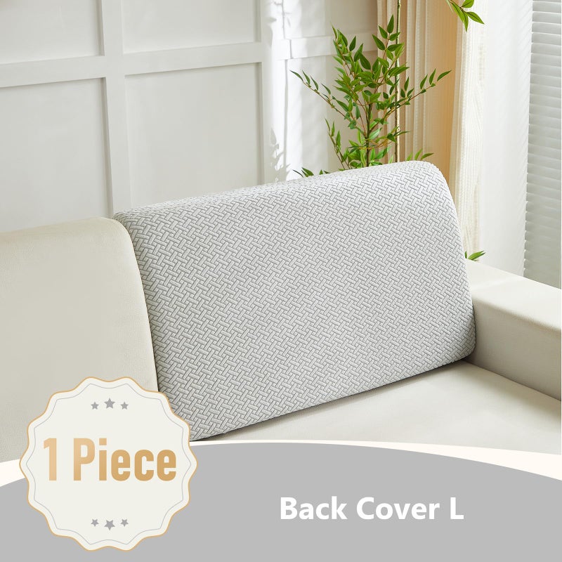 Yoovat Couch Cushion Covers for Sofa Couch Covers Wear-Resistant Universal Sofa Cover Washable Stretch for Sectional Slipcovers (Texture-Light Gray,Back Cover L) - Image 2