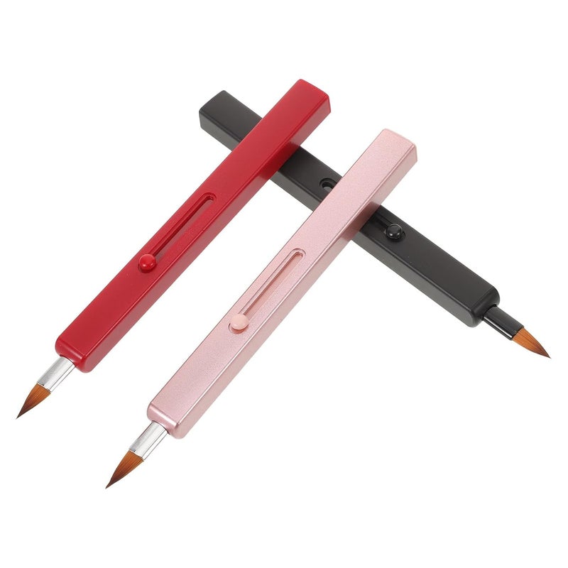 فرشاة شفاه ثنائية الطرف قابلة للسحب مع غطاء من PRETYZOOM، 3 قطع، ملمس نايلون ناعم، فرش مكياج صغيرة محمولة للسيدات، أدوات مكياج شفاه للسفر والمحترفين - Image 1
