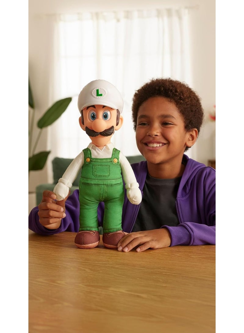 Nintendo The Super Mario Galaxy Movie Fire Luigi Articulated Plush Toy 15 Inches/38 cm, Carved Roto Head, Nintendo Collection Plush, for 3+ Years - Image 4
