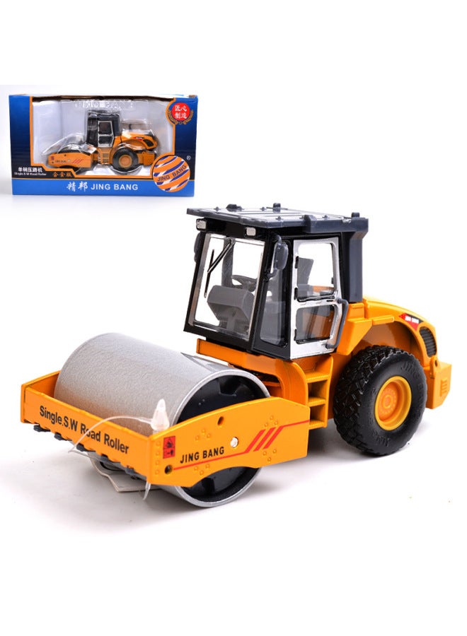 Boxed Jingbang Metal Single Steel Wheel Roller Alloy Car Model Roller Engineering Car Model Toy Car 1:60-Color:1:60 Roller Orange Boxed  - Image 2