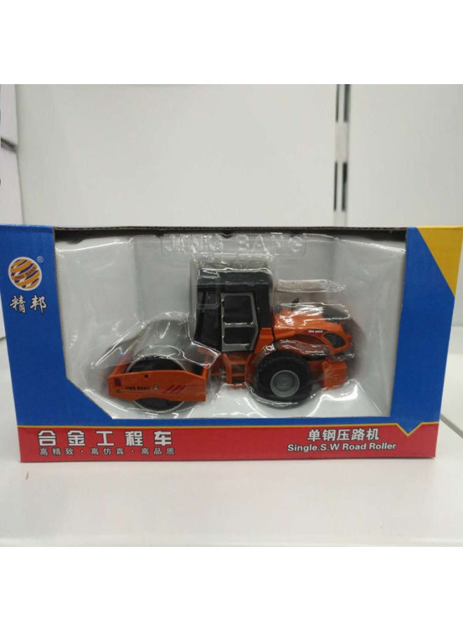 Boxed Jingbang Metal Single Steel Wheel Roller Alloy Car Model Roller Engineering Car Model Toy Car 1:60-Color:1:60 Roller Orange Boxed  - Image 1