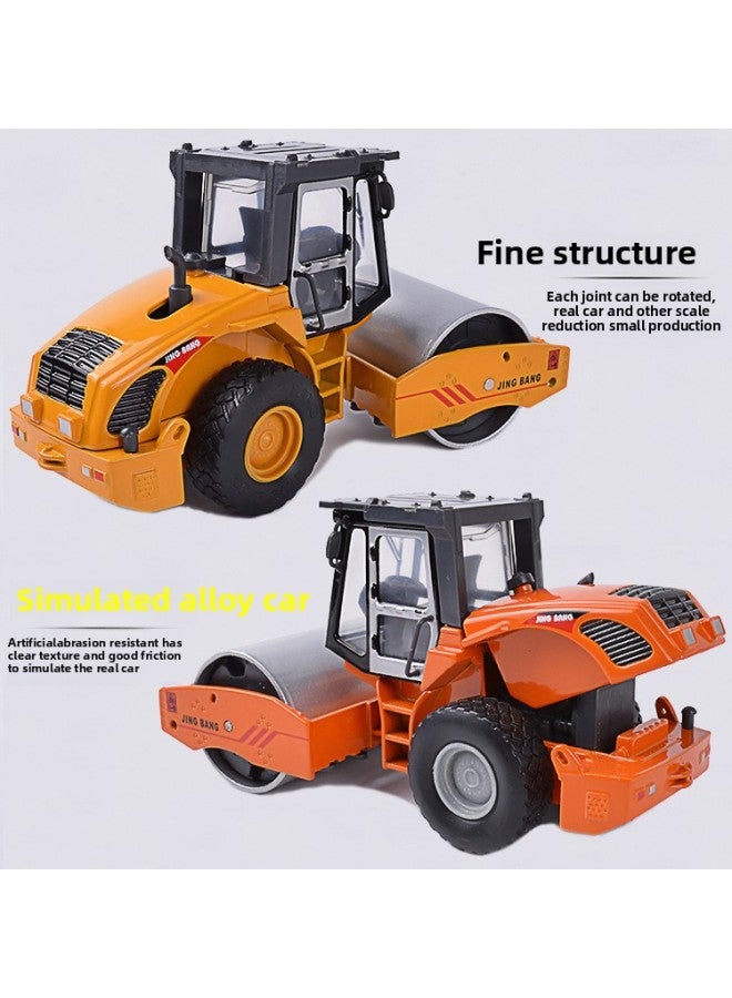 Boxed Jingbang Metal Single Steel Wheel Roller Alloy Car Model Roller Engineering Car Model Toy Car 1:60-Color:1:60 Roller Orange Boxed  - Image 5