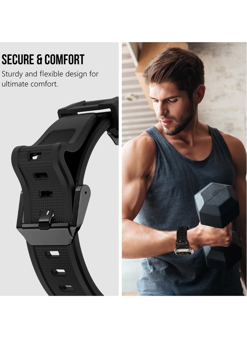 Band for Apple Watch Ultra, Durable Metal Connector Strap for Series 9/8/7/6/SE, 49mm/45mm/44mm/42mm, Rugged TPU Sport Replacement Strap for Apple Watch Ultra 2  - Image 5