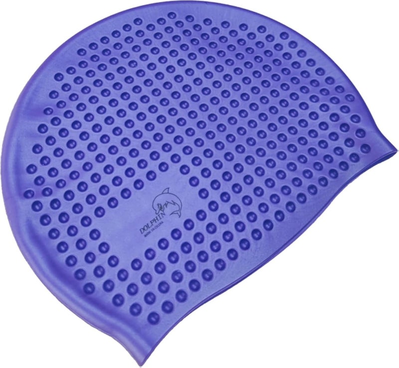 Dolphin Bubble Swimming Cap Silicone Waterproof For Adult