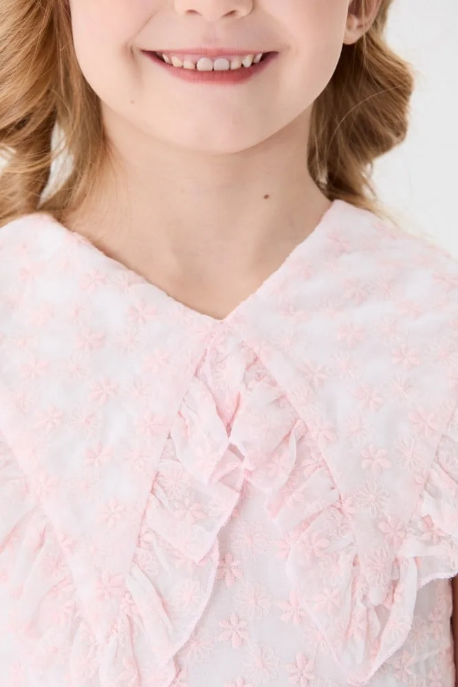 Tenda Ruffled Collar Fit-and-Flare Dress