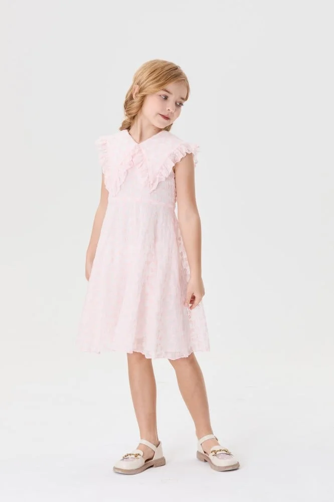 Tenda Ruffled Collar Fit-and-Flare Dress