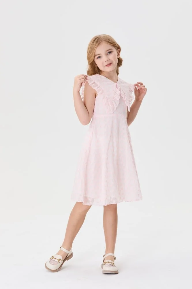 Tenda Ruffled Collar Fit-and-Flare Dress
