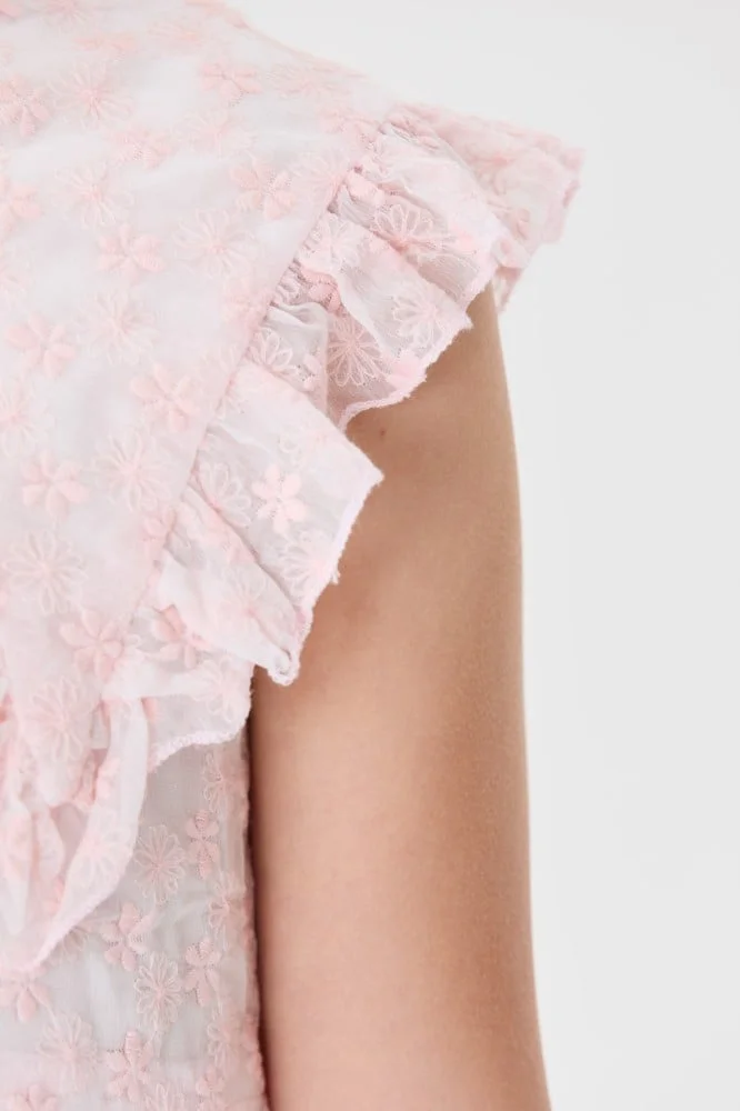 Tenda Ruffled Collar Fit-and-Flare Dress