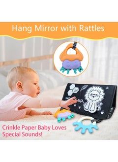 Generic Harem Cloth Book Car Pendant Folding Head Training Baby Cognitive Color Infant Early Education Cloth Book-Color:Black And White Harem Cloth Book  - Image 2