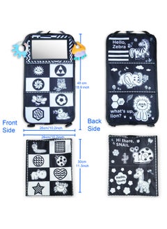 Generic Harem Cloth Book Car Pendant Folding Head Training Baby Cognitive Color Infant Early Education Cloth Book-Color:Black And White Harem Cloth Book  - Image 1