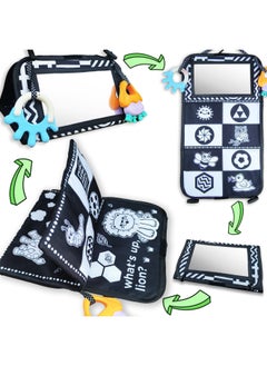 Generic Harem Cloth Book Car Pendant Folding Head Training Baby Cognitive Color Infant Early Education Cloth Book-Color:Black And White Harem Cloth Book  - Image 4