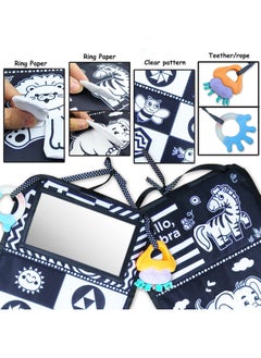 Generic Harem Cloth Book Car Pendant Folding Head Training Baby Cognitive Color Infant Early Education Cloth Book-Color:Black And White Harem Cloth Book  - Image 3