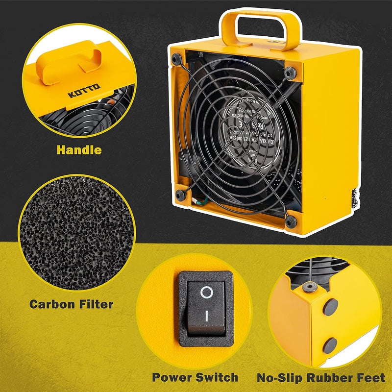 KOTTO Solder Smoke Absorber Remover Fume Extractor Smoke Prevention Absorber DIY Working Fan for Soldering Station (Yellow) - Image 2