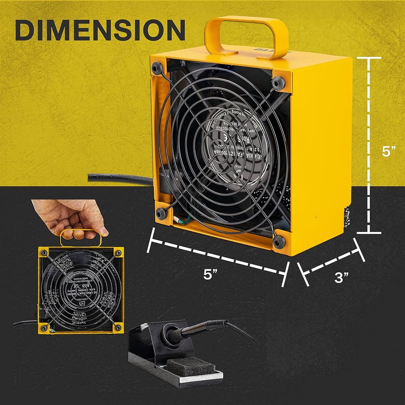 KOTTO Solder Smoke Absorber Remover Fume Extractor Smoke Prevention Absorber DIY Working Fan for Soldering Station (Yellow) - Image 3