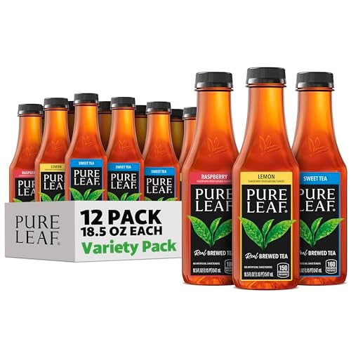 Pure Leaf Iced Tea Sweetened 3 Flavor Variety Pack 185 Fl Oz Bottles Pack of 12 - Image 1