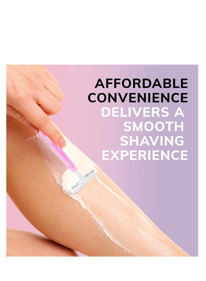 BIC Silky Touch Women's Disposable Razors, With 2 Blades, Pretty Pastel Razor Handles, 40 Count Value Pack of Shaving Razors - Image 3