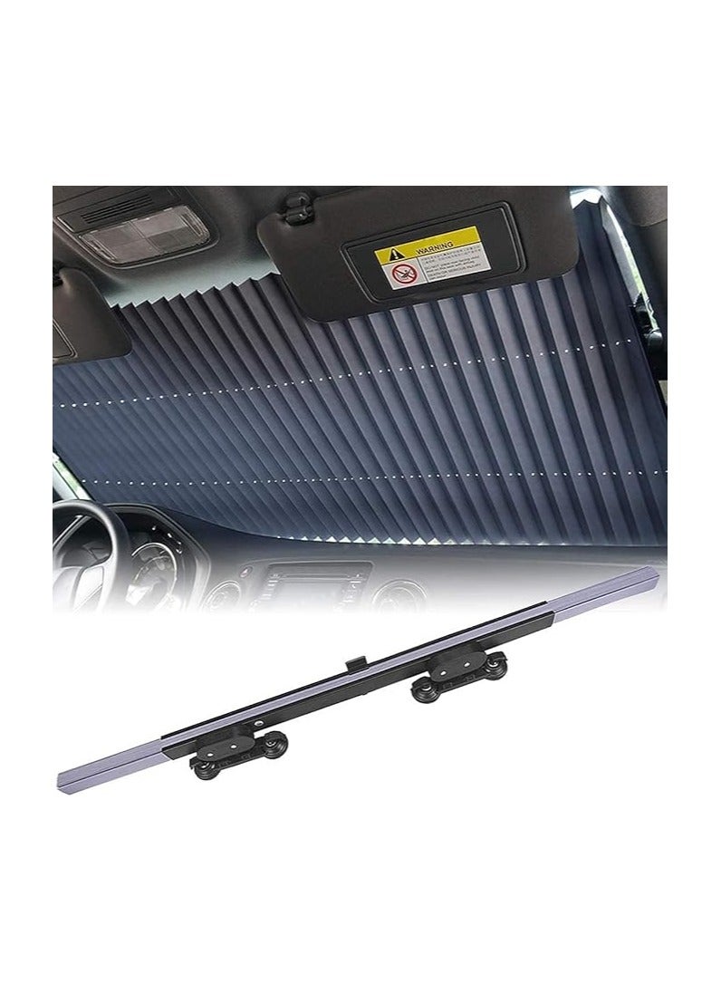 مظلة زجاج أمامي قابلة للسحب للسيارة، مظلة شمسية عالمية للسيارات، سهلة التركيب قابلة للطي لحجب الأشعة فوق البنفسجية والحفاظ على برودة السيارة