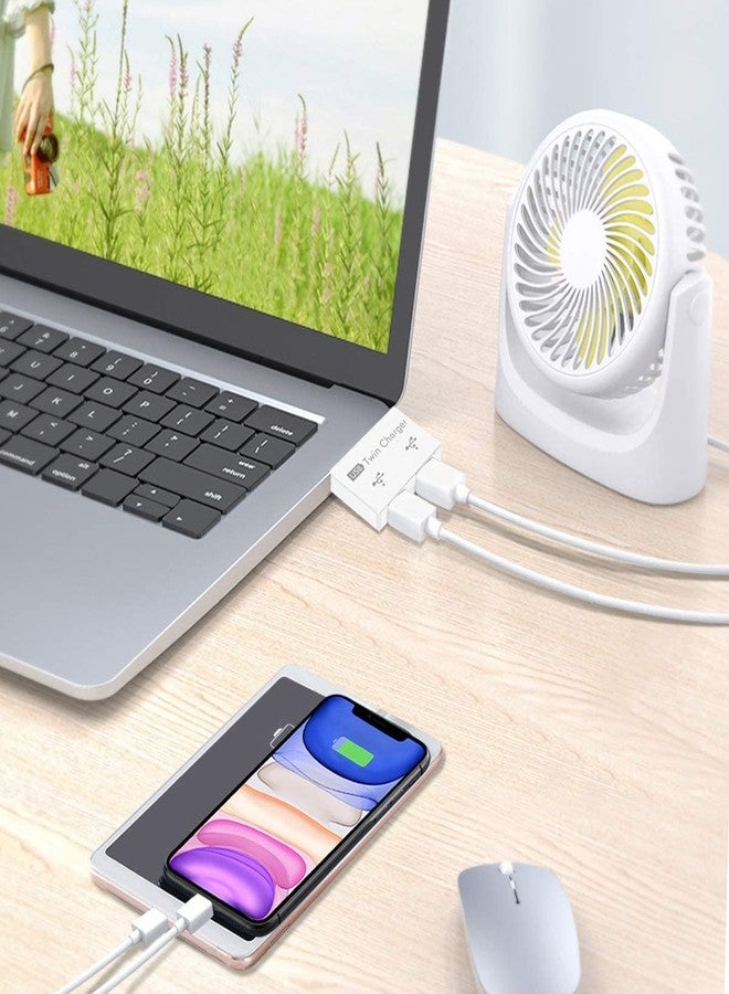 Sorandy موزع USB 2.0 ثنائي المنافذ من سوراندي، محول USB متعدد المنافذ، موزع بيانات محمول فائق النحافة، موزع USB صغير لأجهزة منفذ USB (أبيض) - Image 5