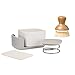 Full Circle Bubble Up Combo Family Safe FormaldehydeFree Gray Ceramic Soap Dish with PlantBased Sponge Bamboo Dish Brush Versatile Kitchen Scrub Brush Set for Pots Pans Counter Ovens - Image 1