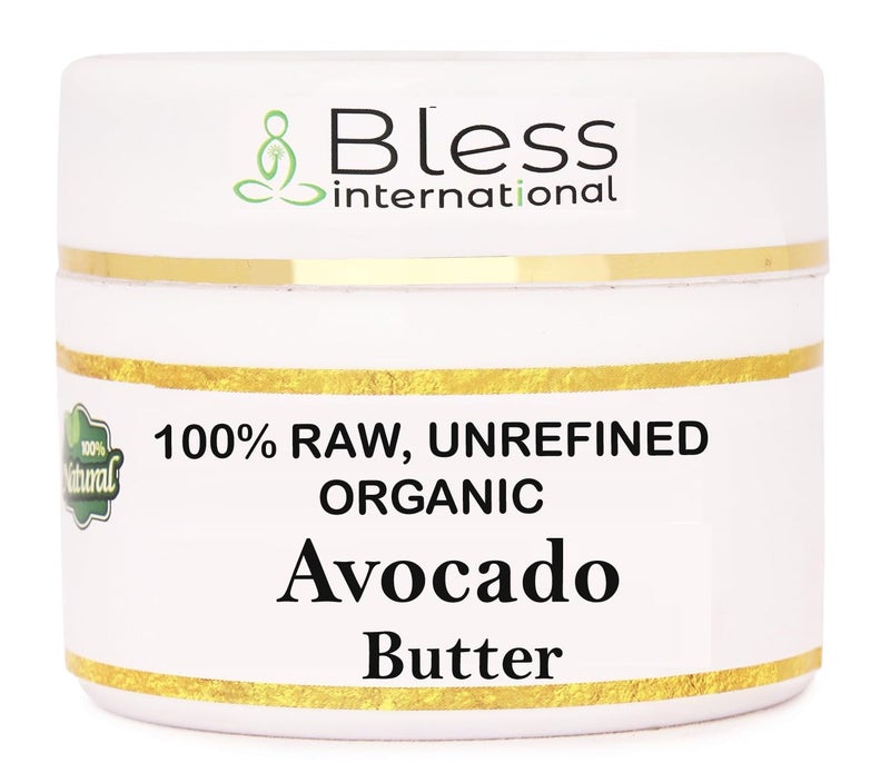 Bless International Organic Raw Avocado Butter 100 PureNatural  Unrefined Skin Moisturizer For Face Body  Hair 4 OZ115 GM IvoryWhite Grade A  DIY Creams Balms Lotions Soaps Softens Dry  Tough Skin