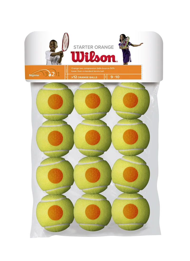 Wilson Starter Orange 12 Piece Tennis Balls - Yellow/Orange