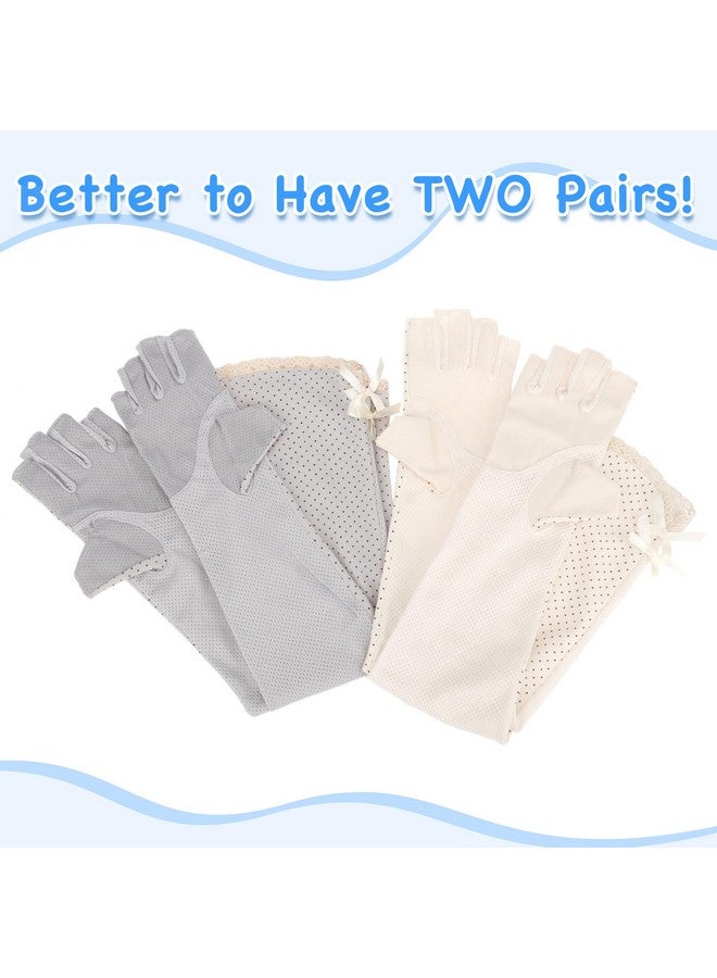 kilofly Women'S Long Anti-Uv Breathable Arm Sun Block Driving Gloves, 2 Pairs - Image 5
