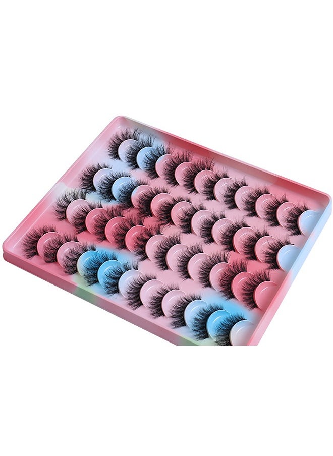 Ocean - 20 Pairs False Eyelashes, Imitation Mink False Eyelashes, Lightweight Natural Volume False Eyelashes Extension, Soft Curly Fake Lashes, Reusable Self Adhesive Lashes Fake Eye Lashes for Daily Wear - Image 1