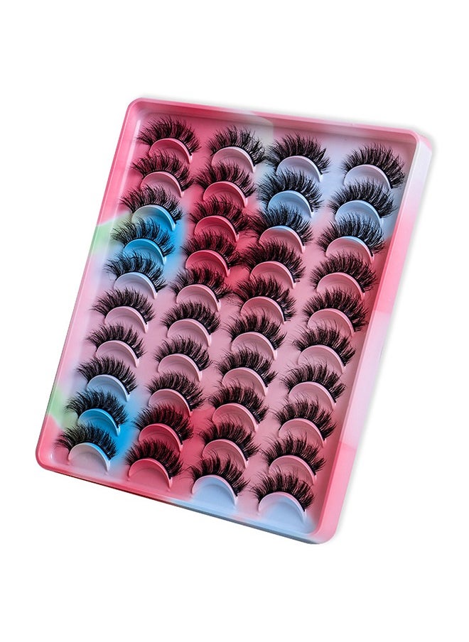 Ocean - 20 Pairs False Eyelashes, Imitation Mink False Eyelashes, Lightweight Natural Volume False Eyelashes Extension, Soft Curly Fake Lashes, Reusable Self Adhesive Lashes Fake Eye Lashes for Daily Wear - Image 1