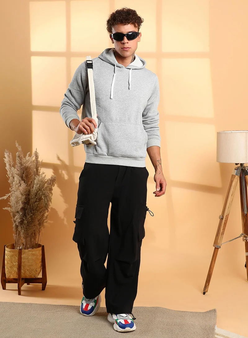 كامبوس سوترا هودي رجالي رمادي فاتح بسحاب متباين