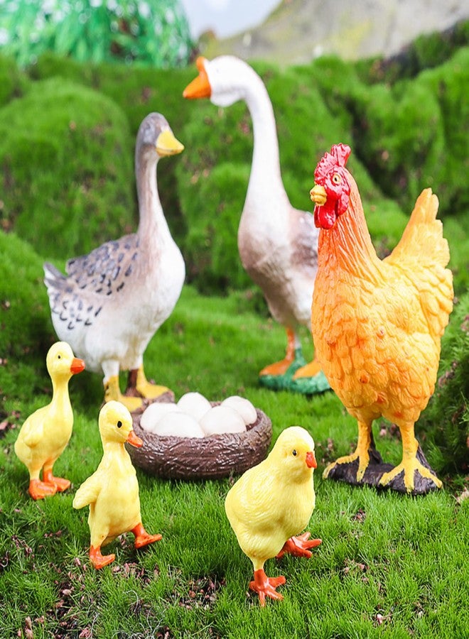 SCAHOW Farm Animal Toys for Kids 3 4 5 6 7 Years Old, Realistic Barn Farm Animal Figurines with Hen Duck Goose Figures,Educational Poultry Farm Playset for Birthday Gift Cake Topper - Image 4
