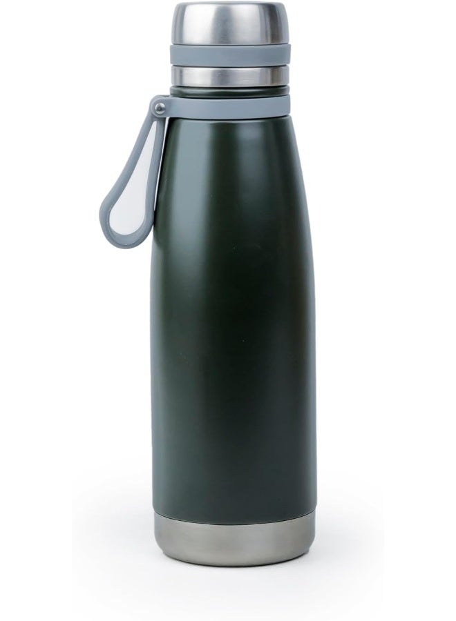 Nessan Elsa 653Ml Stainless Steel Vacuum Bottle - Double Wall Insulation For Hot And Cold Beverages - Comfortable To Hold - Easy To Carry - Indoor And Outdoor Use - Green - Image 3