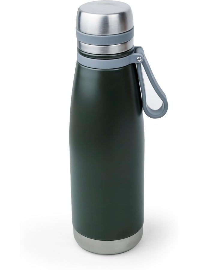 Nessan Elsa 653Ml Stainless Steel Vacuum Bottle - Double Wall Insulation For Hot And Cold Beverages - Comfortable To Hold - Easy To Carry - Indoor And Outdoor Use - Green - Image 1