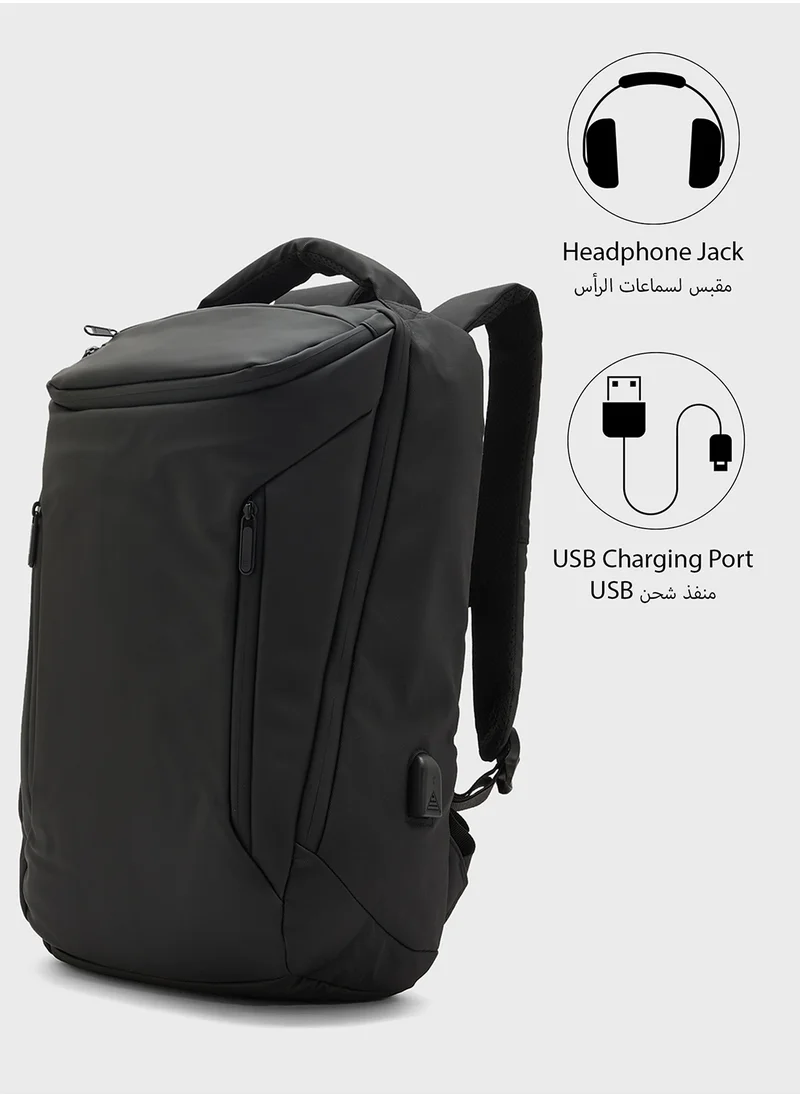 Robert Wood Premium Backpack With Pocket Organiser And Usb Port