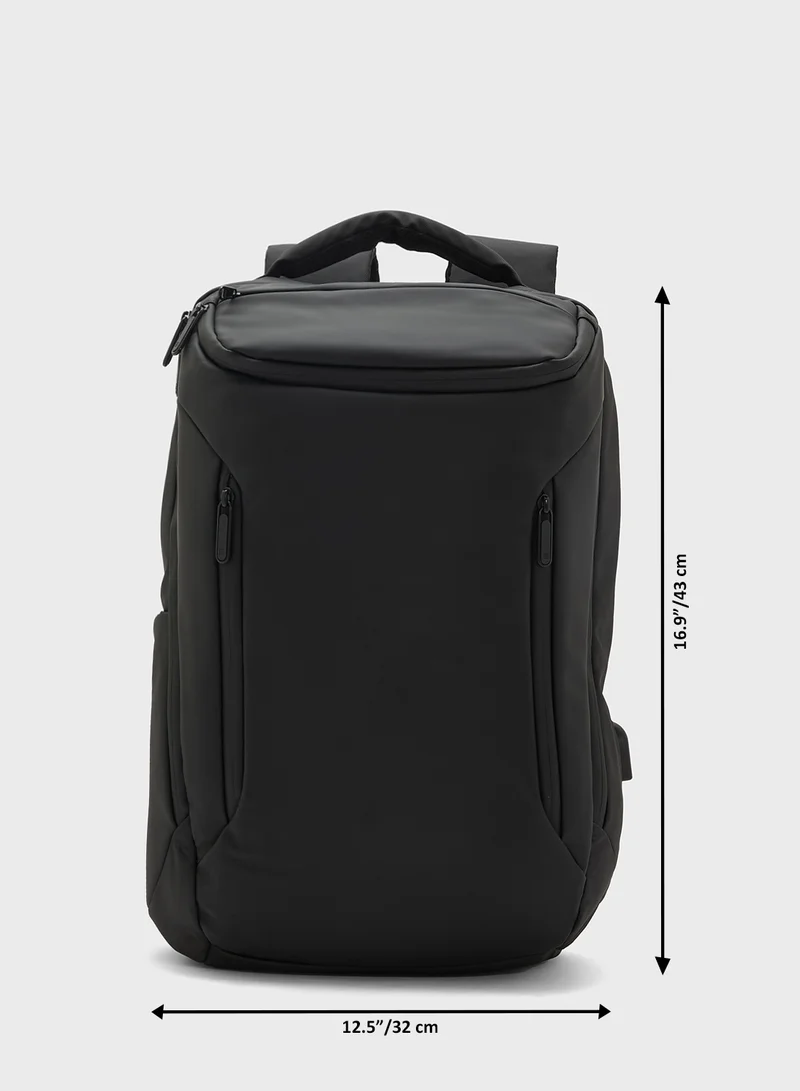 Robert Wood Premium Backpack With Pocket Organiser And Usb Port