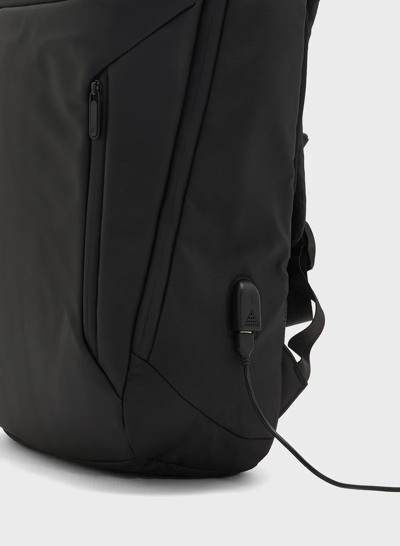Robert Wood Premium Backpack With Pocket Organiser And Usb Port