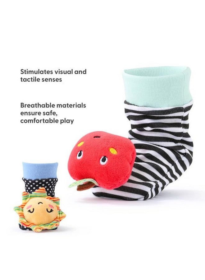 The Peanut Shell The Peanutshell Sock Rattles Set of 5 - Girl Boy Rattle Socks, Baby Toys 0-6-12 Month, Animal Newborn High Contrast Baby, Infant, Newborn Toys 0-3 0-6 Months Old Babies - Montessori - Image 3