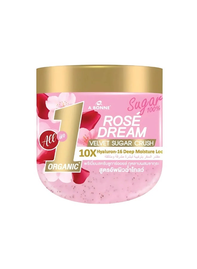 A BONNE Rose Dream Velvet Sugar Crush Premium Moisture Lock Body Scrub 600g