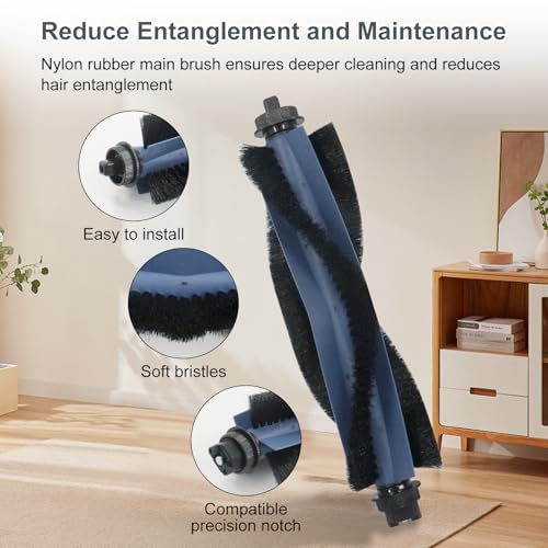 Asrhine 28 Pack Replacement Accessories for Eufy Omni C20 Robot Vacuums Parts, 2 Main Brush, 6 Side Brushes, 6 Washable Filters, 6 Dust Bags, 6 Mop Pads, 1 Cleaning Tool and 1 Screwdriver - Image 3