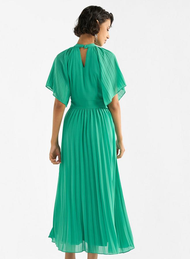 Splash FAV Pleated Flutter Sleeve Dress - Image 3