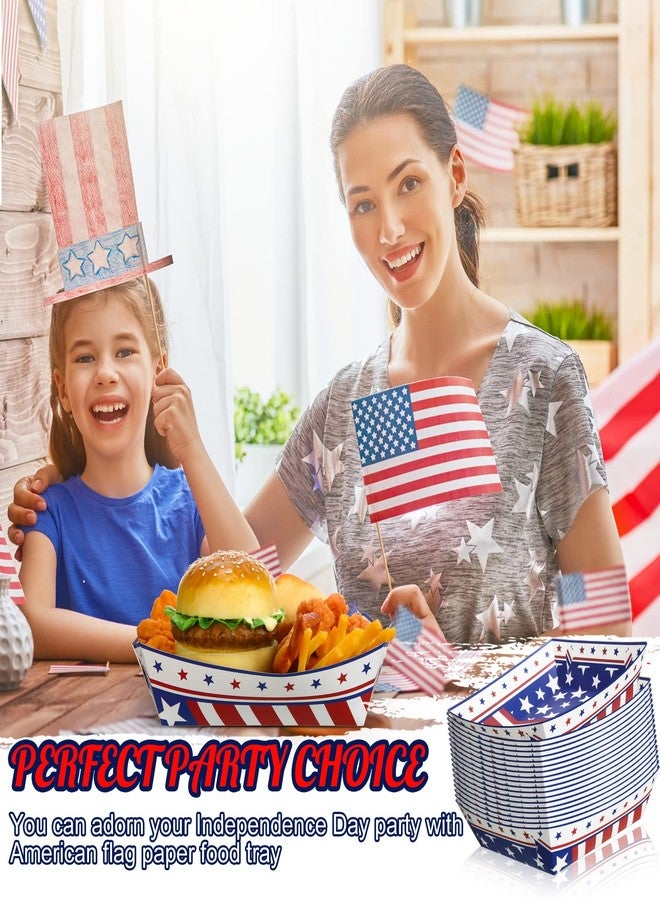 Sieral 36 Pcs American Flag Paper Food Tray, 250th Anniversary 4th of July Party Decorations, Red White Blue Hot Dog Trays Patriotic Food Serving Containers Boats for Summer Party Supplies - Image 5
