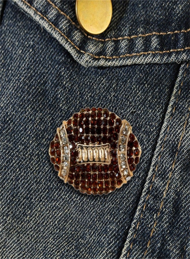 RLHRNDE Crystal Football Brooch for Women Men American Ball Rhinestone Pins Rugby Sports Team Collection Jewelry Gifts Suit Shirt Hat Bags Backpacks Accessory (American Football) - Image 3