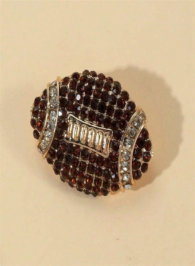 RLHRNDE Crystal Football Brooch for Women Men American Ball Rhinestone Pins Rugby Sports Team Collection Jewelry Gifts Suit Shirt Hat Bags Backpacks Accessory (American Football) - Image 5