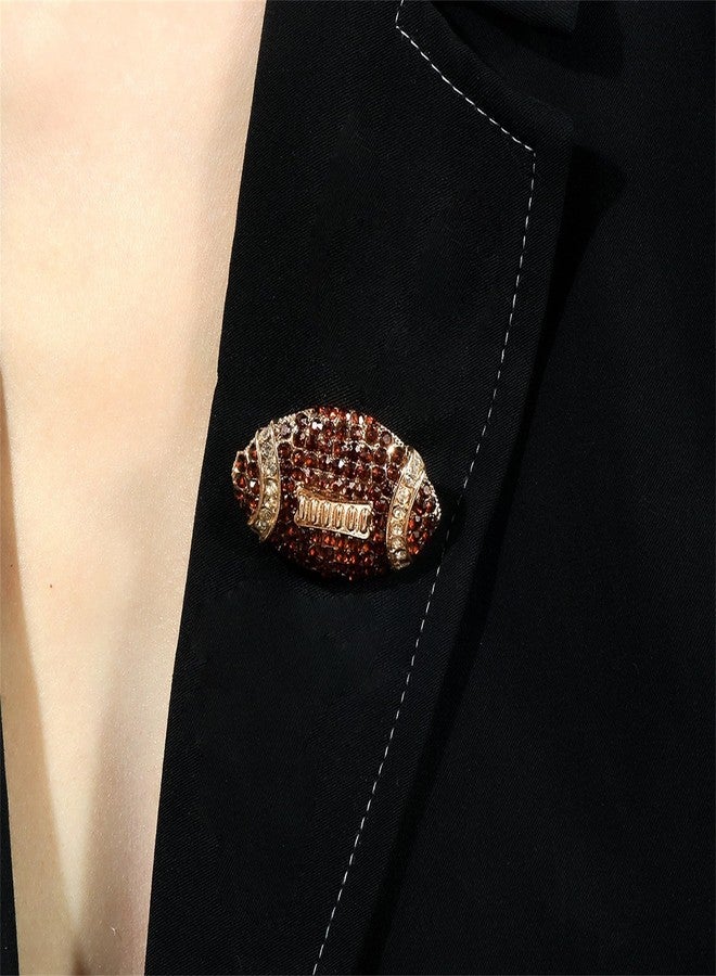 RLHRNDE Crystal Football Brooch for Women Men American Ball Rhinestone Pins Rugby Sports Team Collection Jewelry Gifts Suit Shirt Hat Bags Backpacks Accessory (American Football) - Image 2