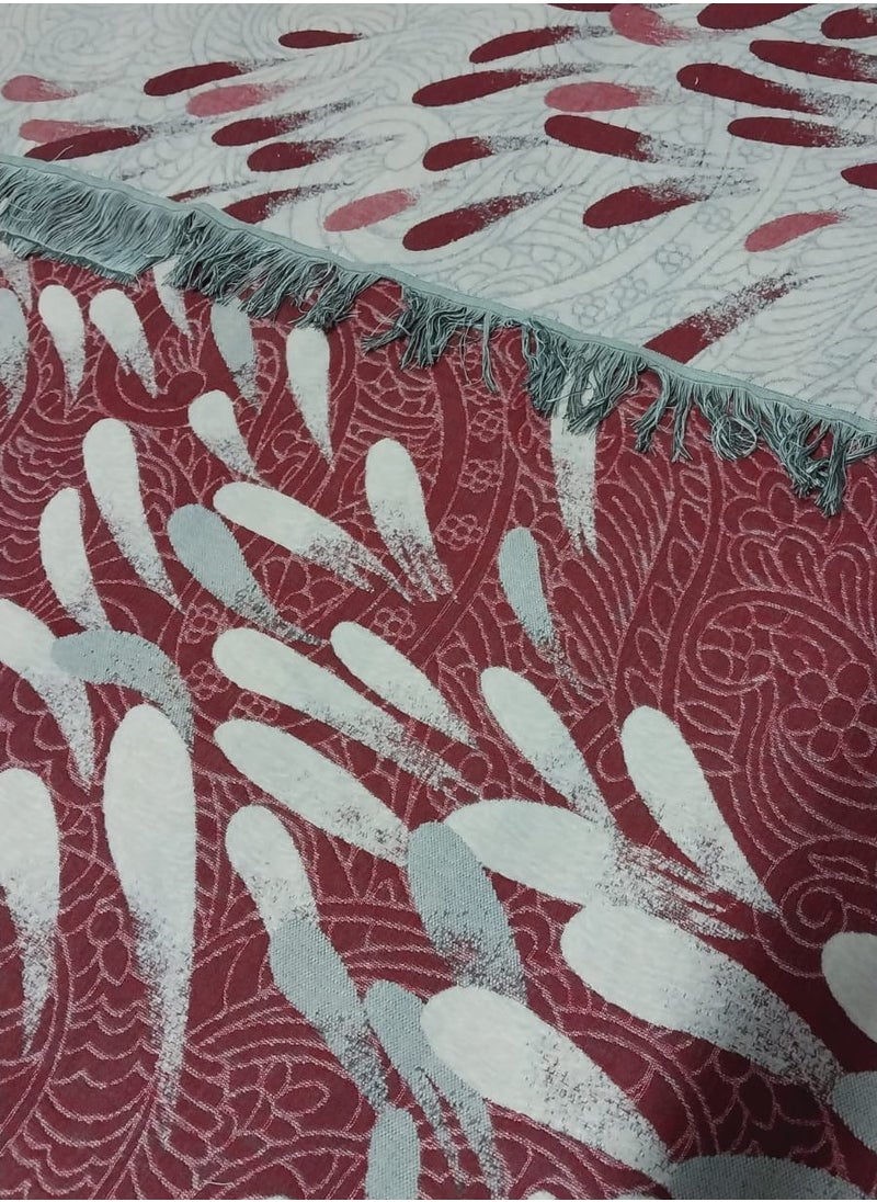 Generic Heavy double face wool cover with fringes 220*220  - Image 1