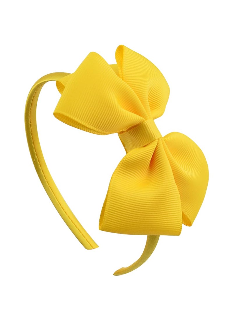 Kistreao - Bow Headband for Women Girls Yellow Hair Bows Hair Band Bowknot Head band Cute Hair Accessories for Birthday Fall Thanksgiving Party Decorations - Image 1