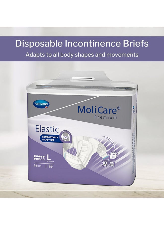 Molicare Molicare Premium Elastic A/D Purple 8D Size Lrg 24S 